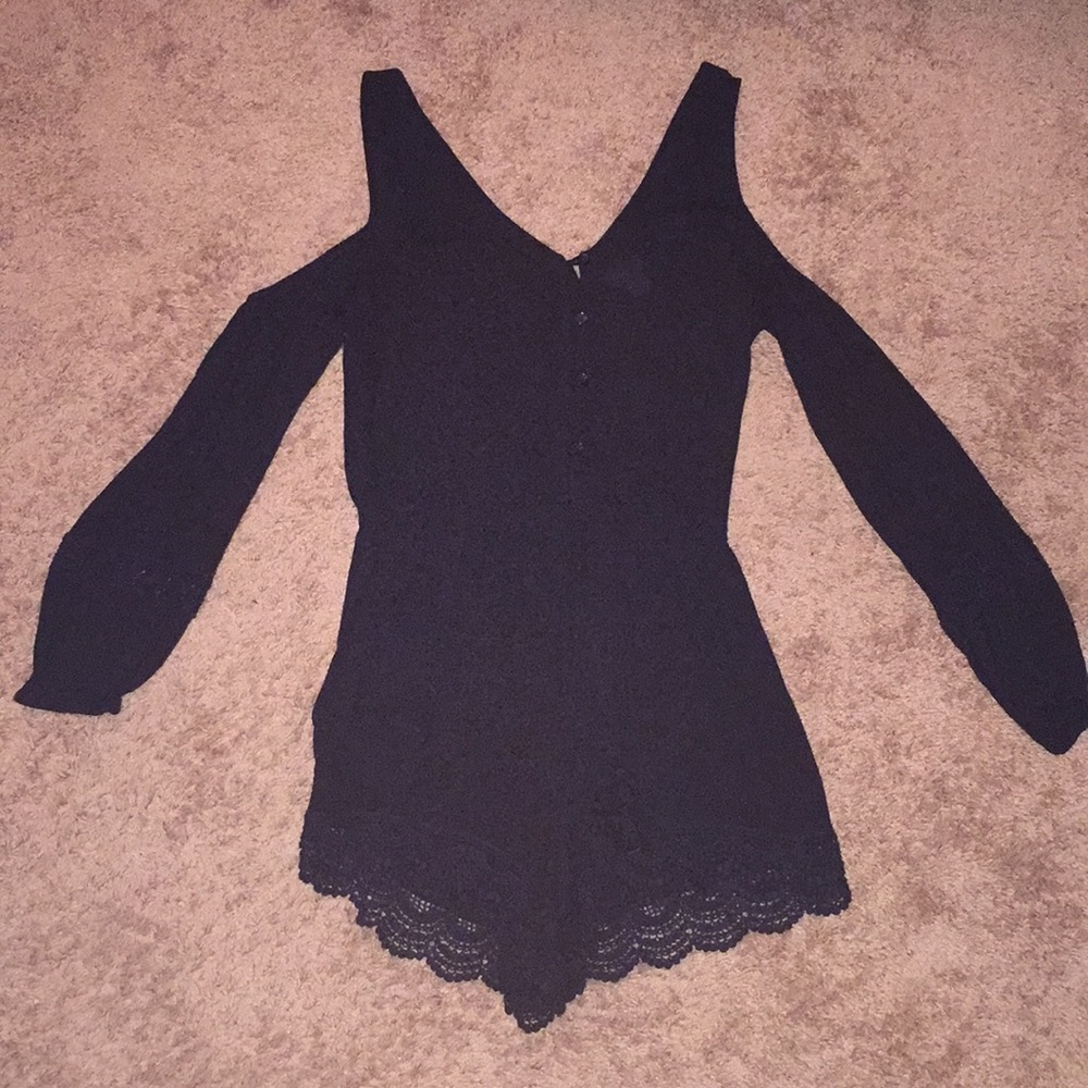 Black Cold Shoulder Romper